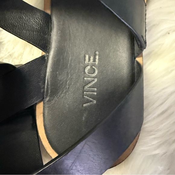 Vince Macey Black Leather Strappy Sandals – Size 7 / EU 37 - Picture 3 of 7